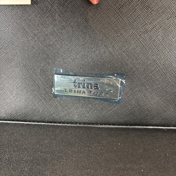 NWT-Tina Turk Double Handle Purse /Tote/Black /Crossbody/Women/ Vegan Leather - Picture 2 of 12